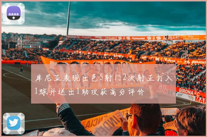 库尼亚表现出色5射门2次射正打入1球并送出1助攻获高分评价